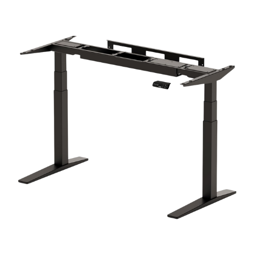 黒い電動昇降デスクのフレーム